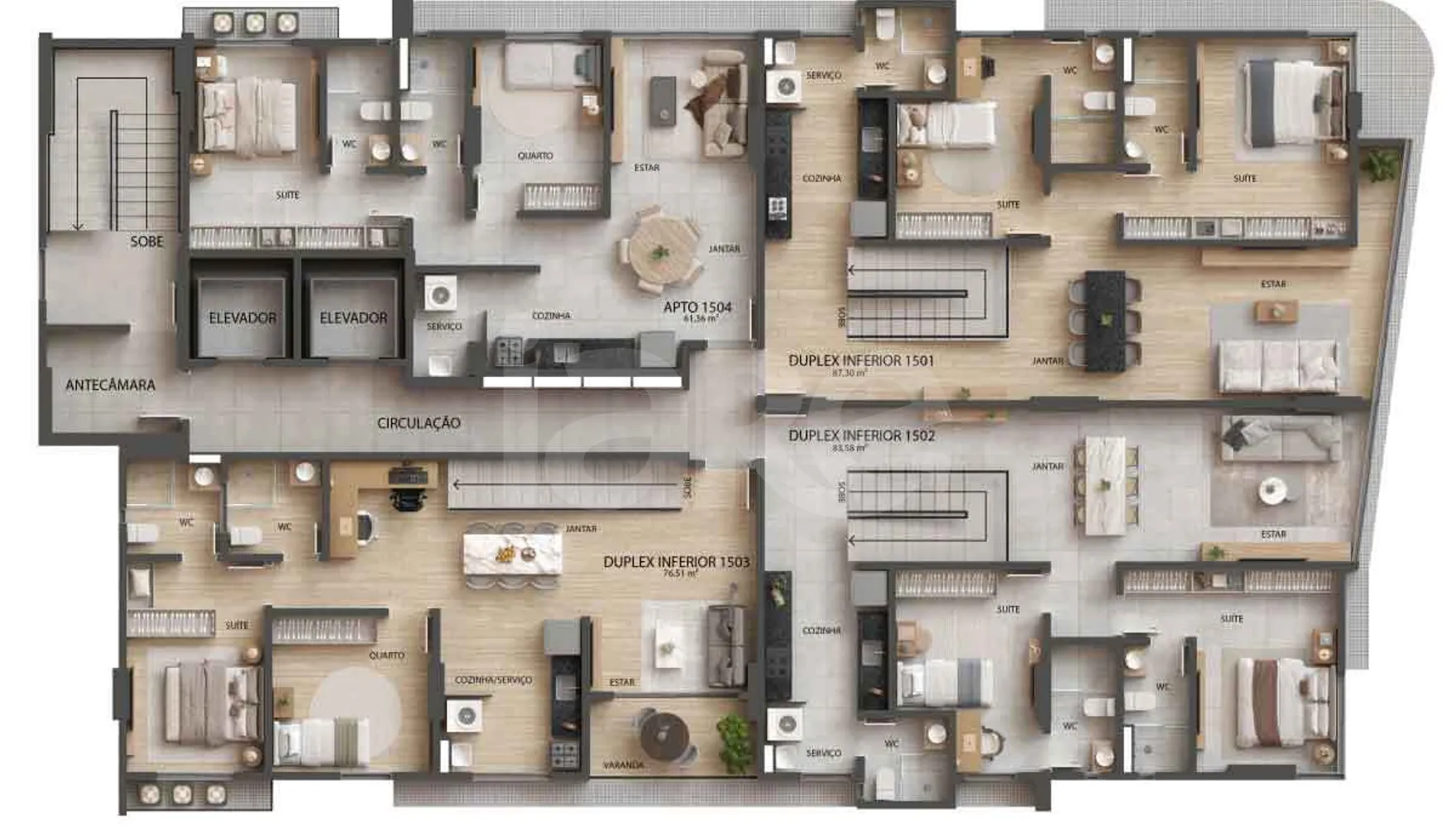 Planta — Pavimento 15