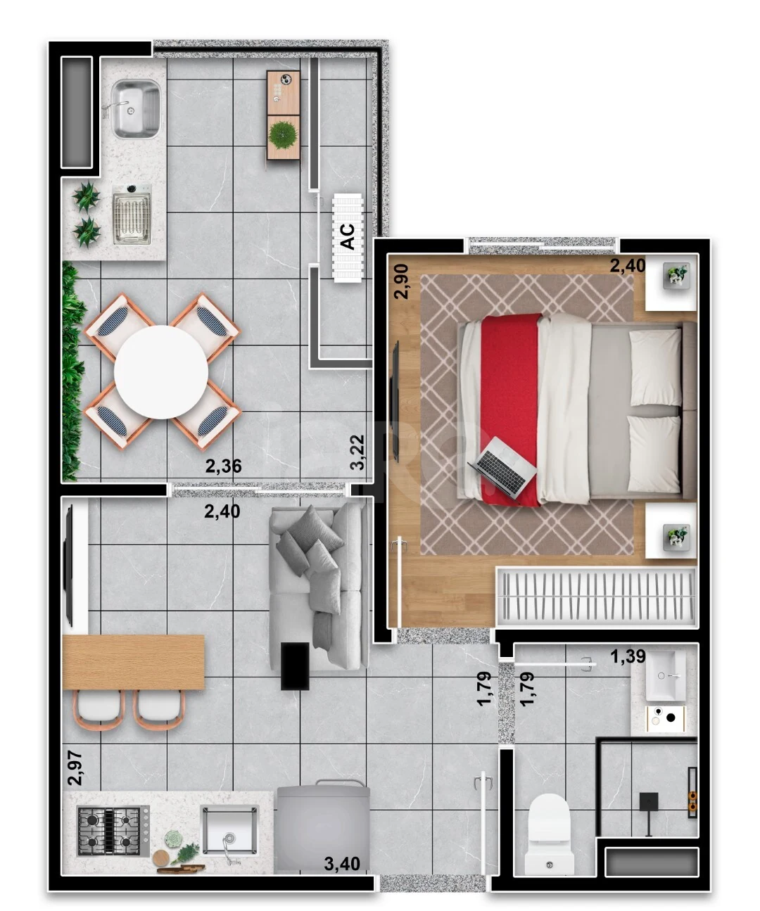 Planta — Garden 27,33 m²