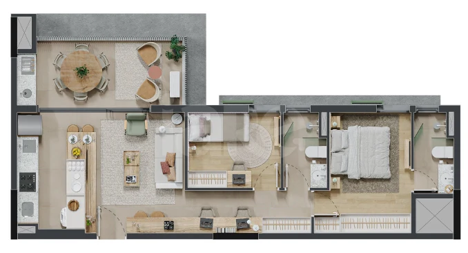 Planta — Apartamento 67,31 m²