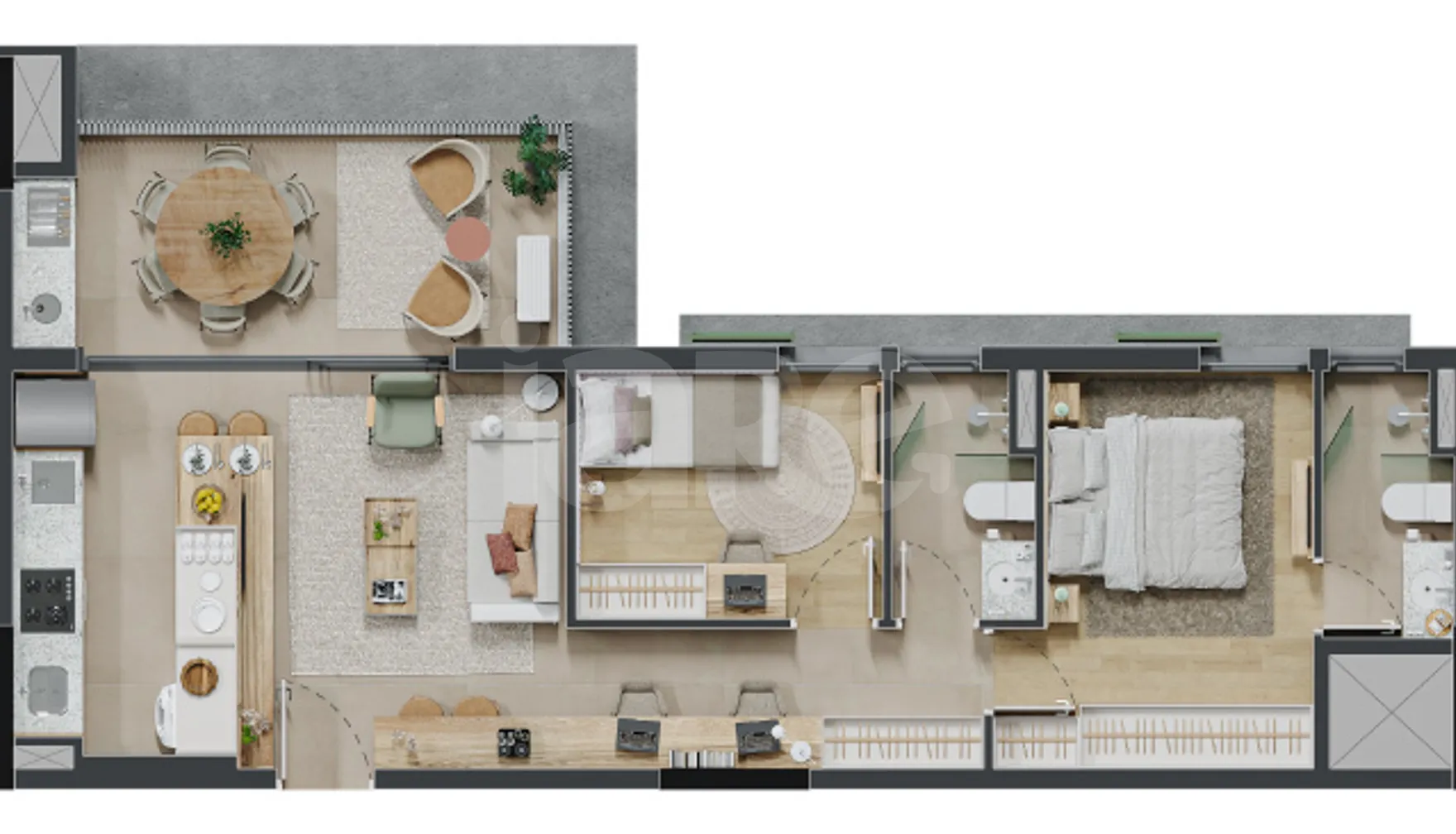 Planta — Apartamento 67,31 m²