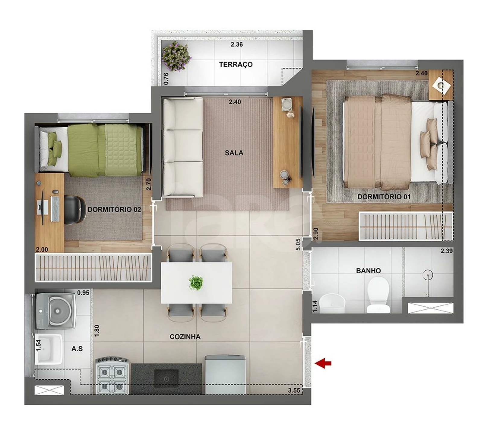 Planta — Garden 54 m²