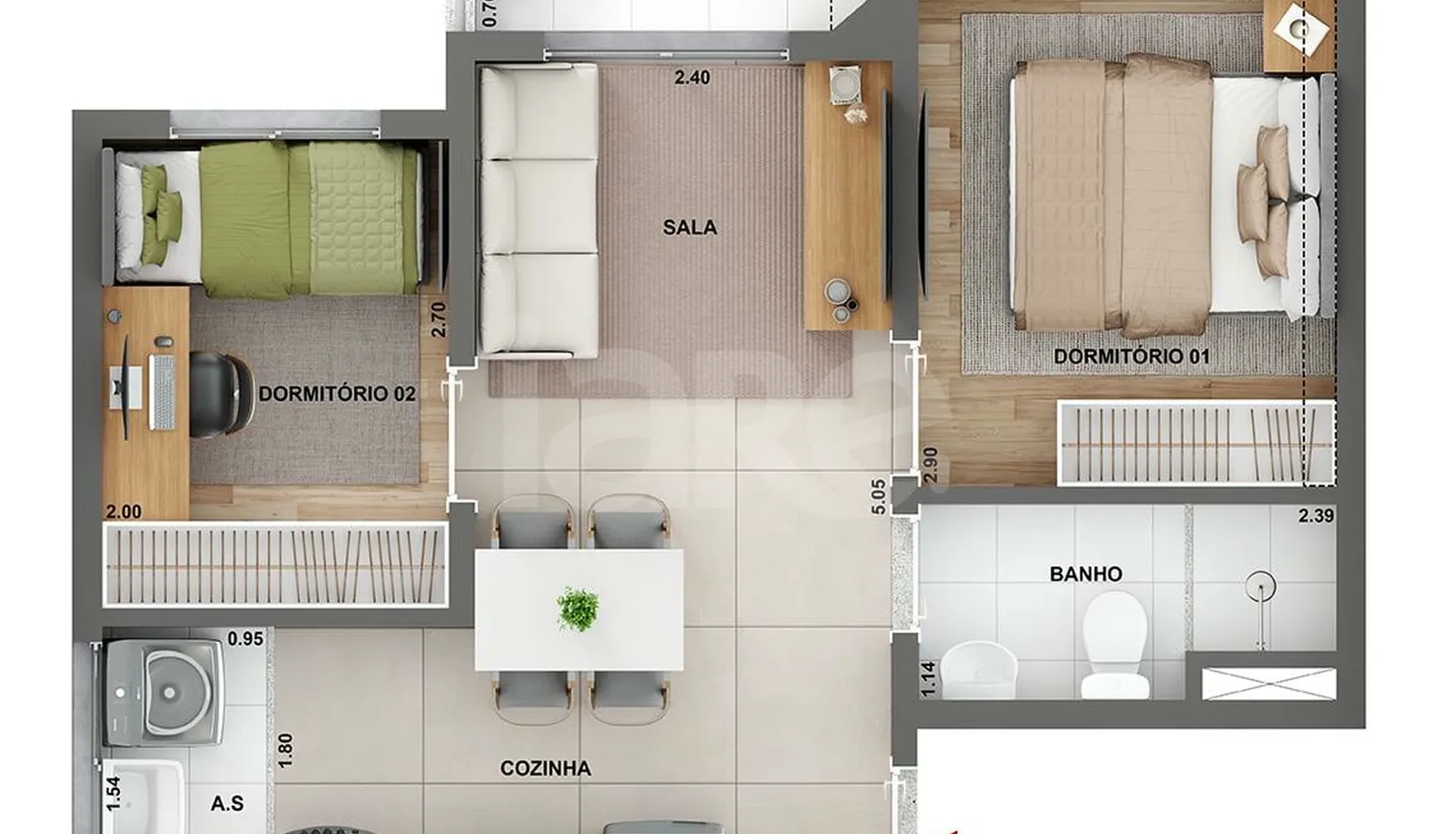 Planta — Garden 54 m²
