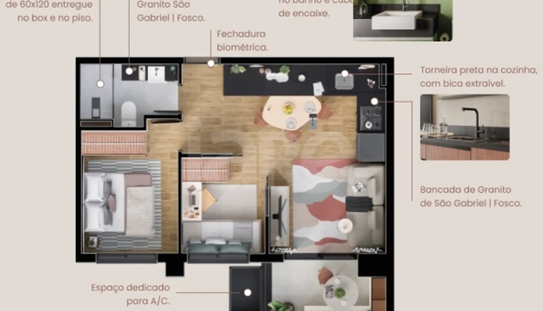 Planta — Apartamento 44,72 m²