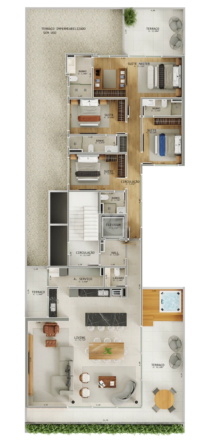 Planta — Garden 415,44 m²