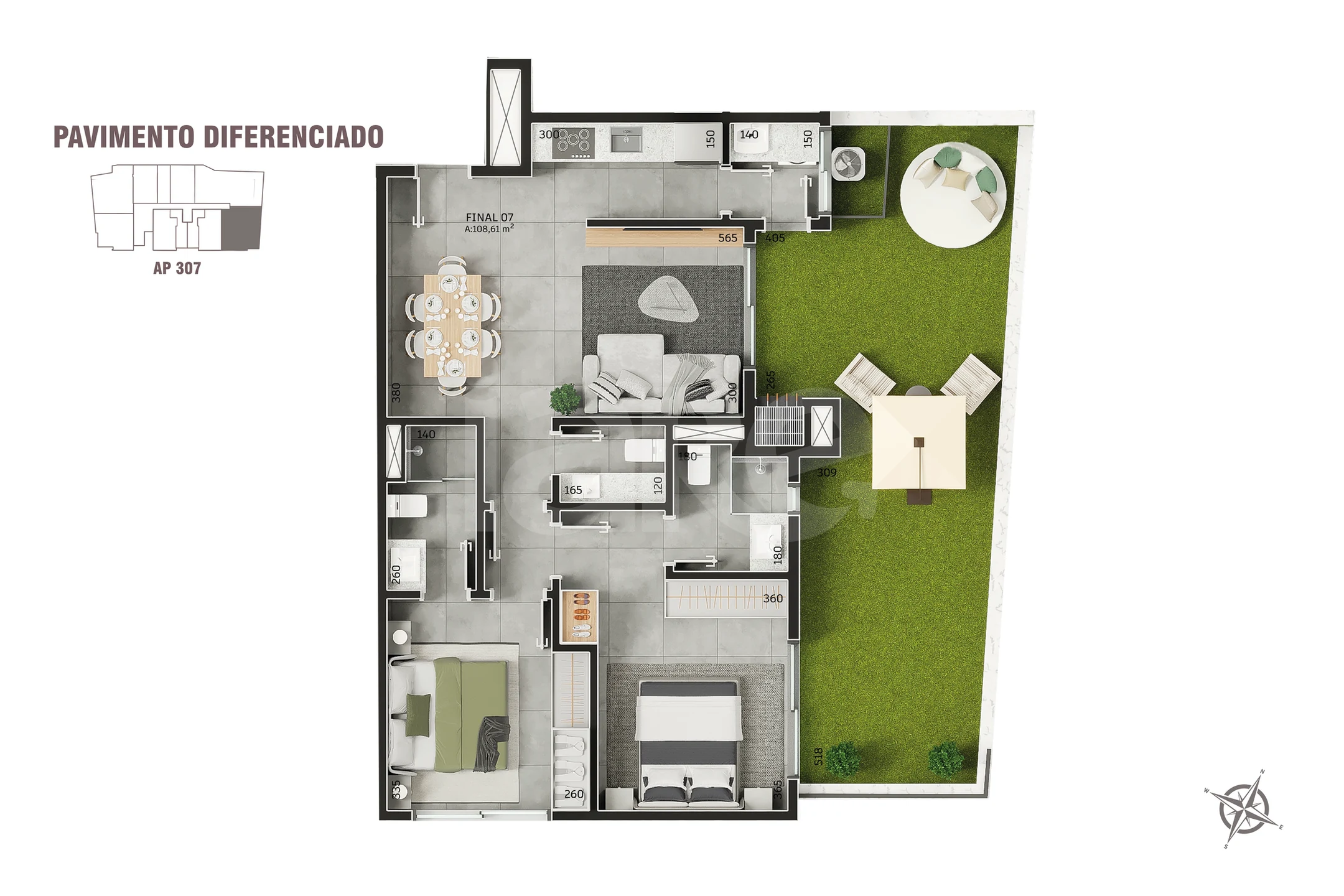 Planta — Garden 108,61 m²