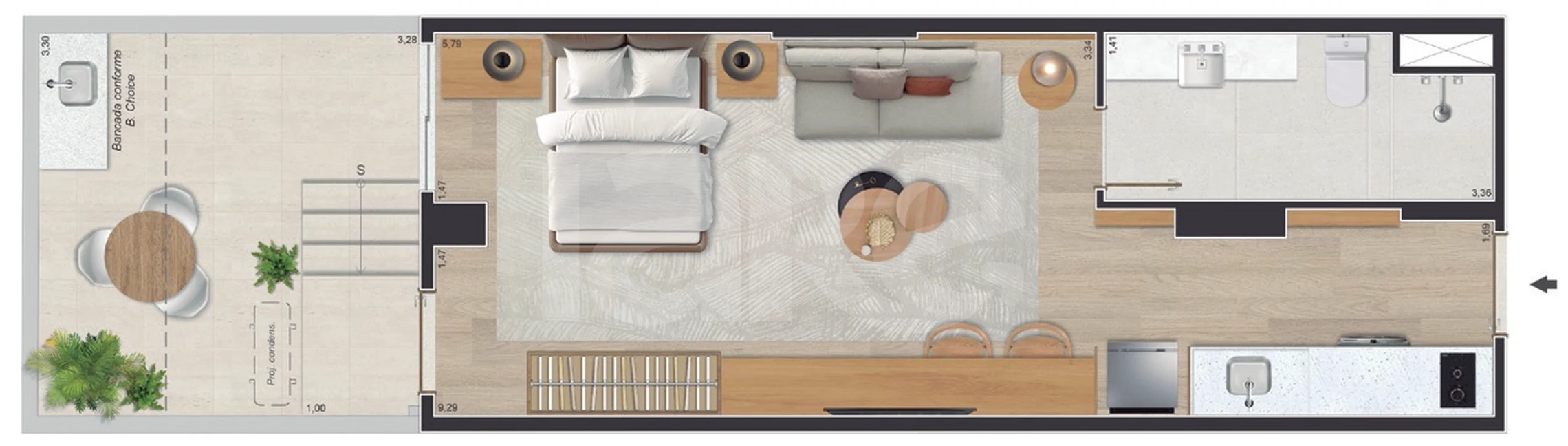 Planta — Garden 45,77 m²