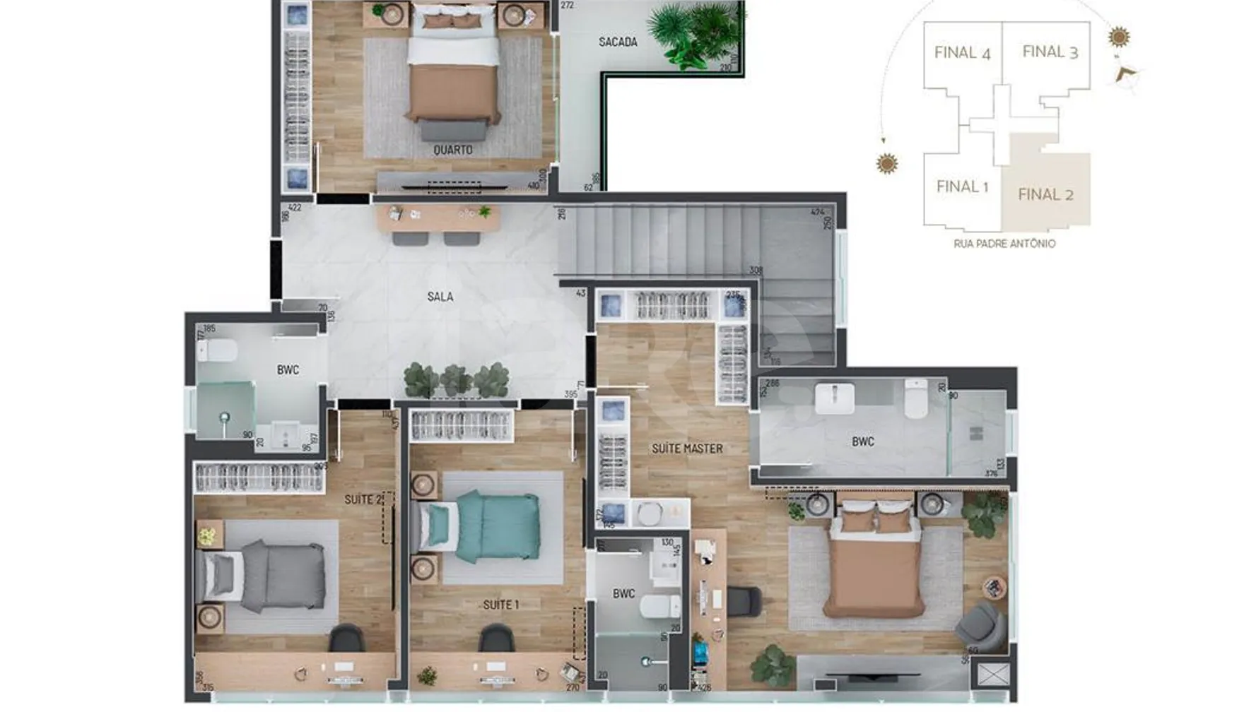 Planta — Cobertura Duplex 281,64 m²
