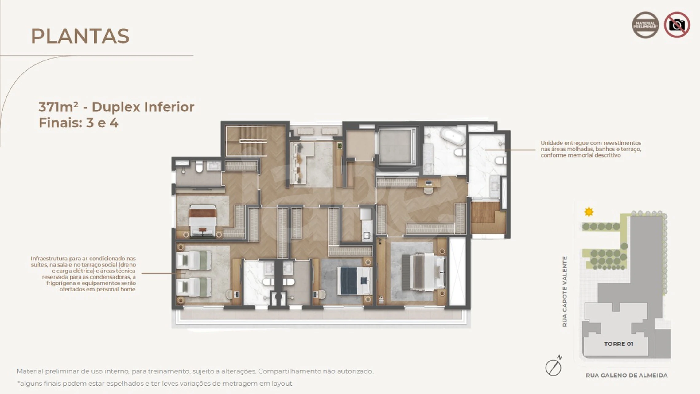 Planta — Cobertura Duplex 366,02 m²