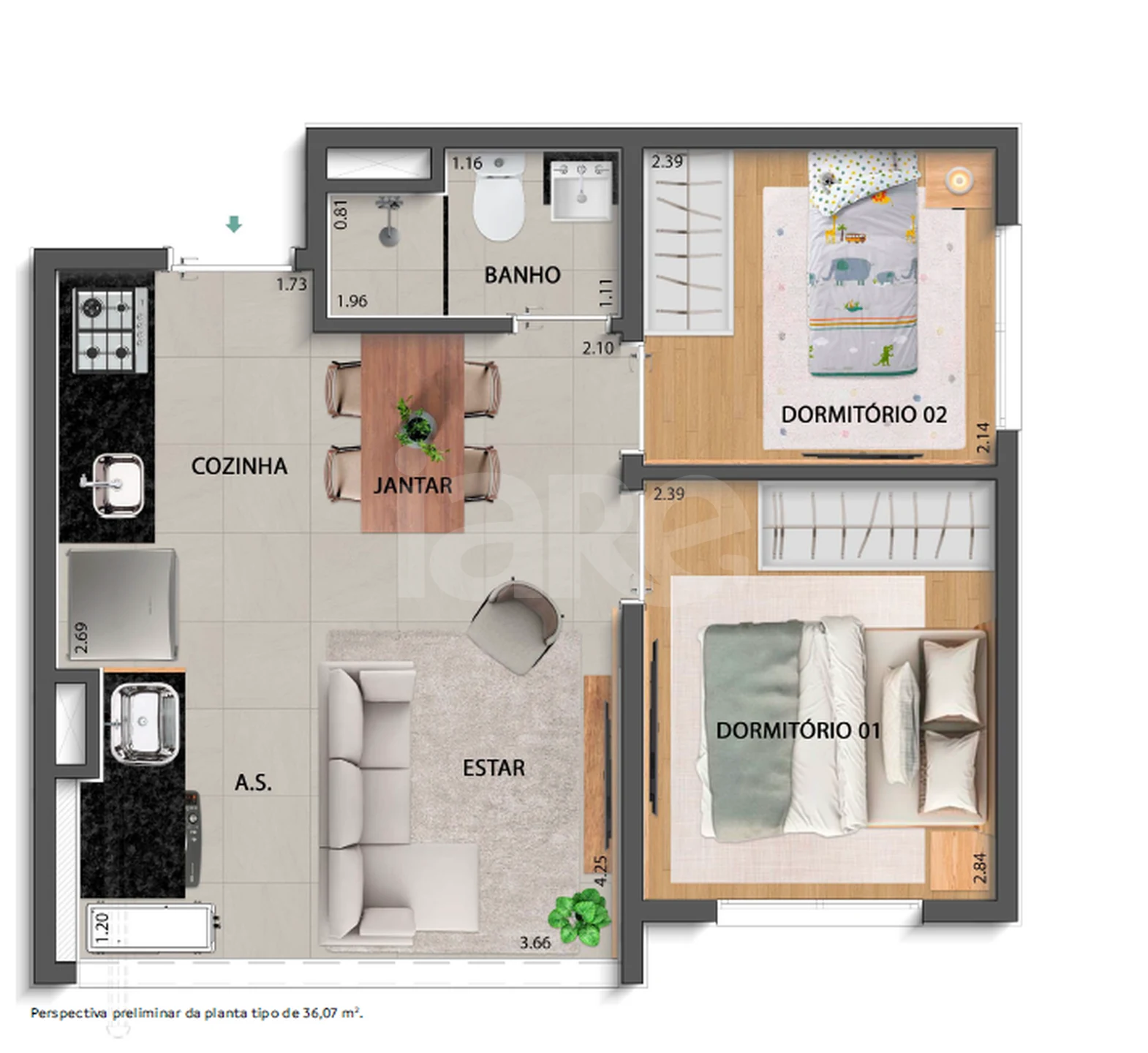 Planta — Garden 39,71 m²