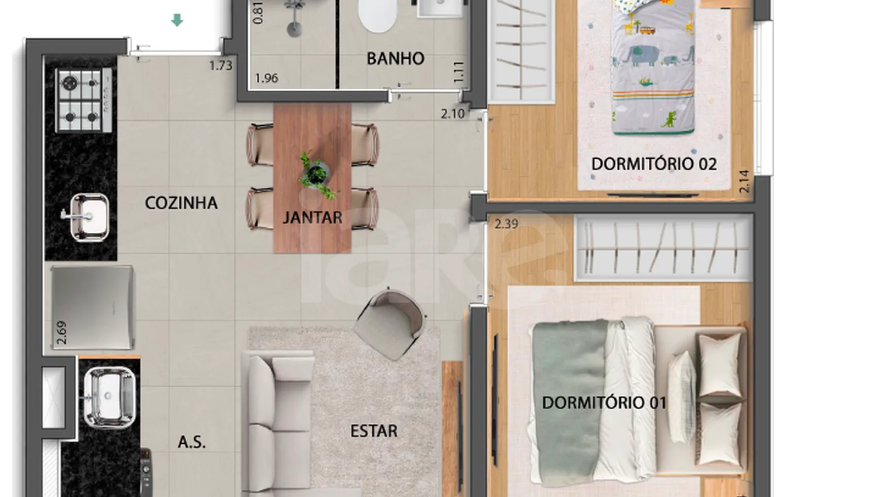 Planta — Garden 39,71 m²