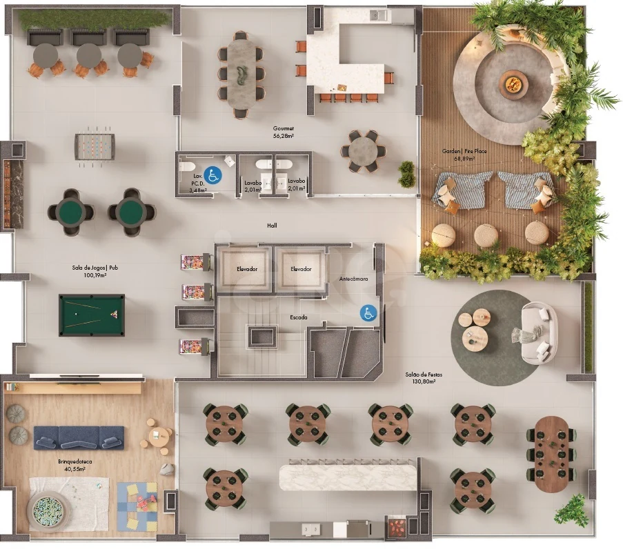 Planta — Pavimento lazer