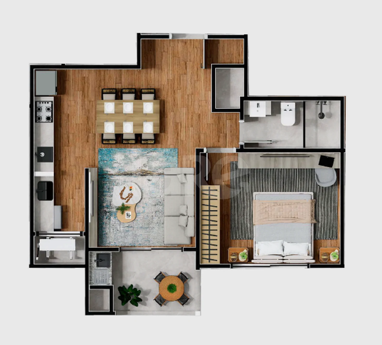 Planta — Apartamento 44,06 m²