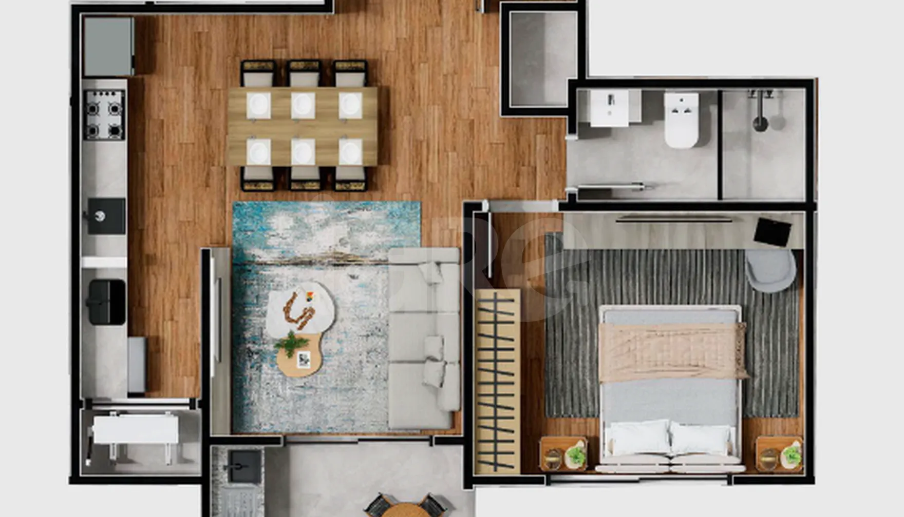 Planta — Apartamento 44,06 m²