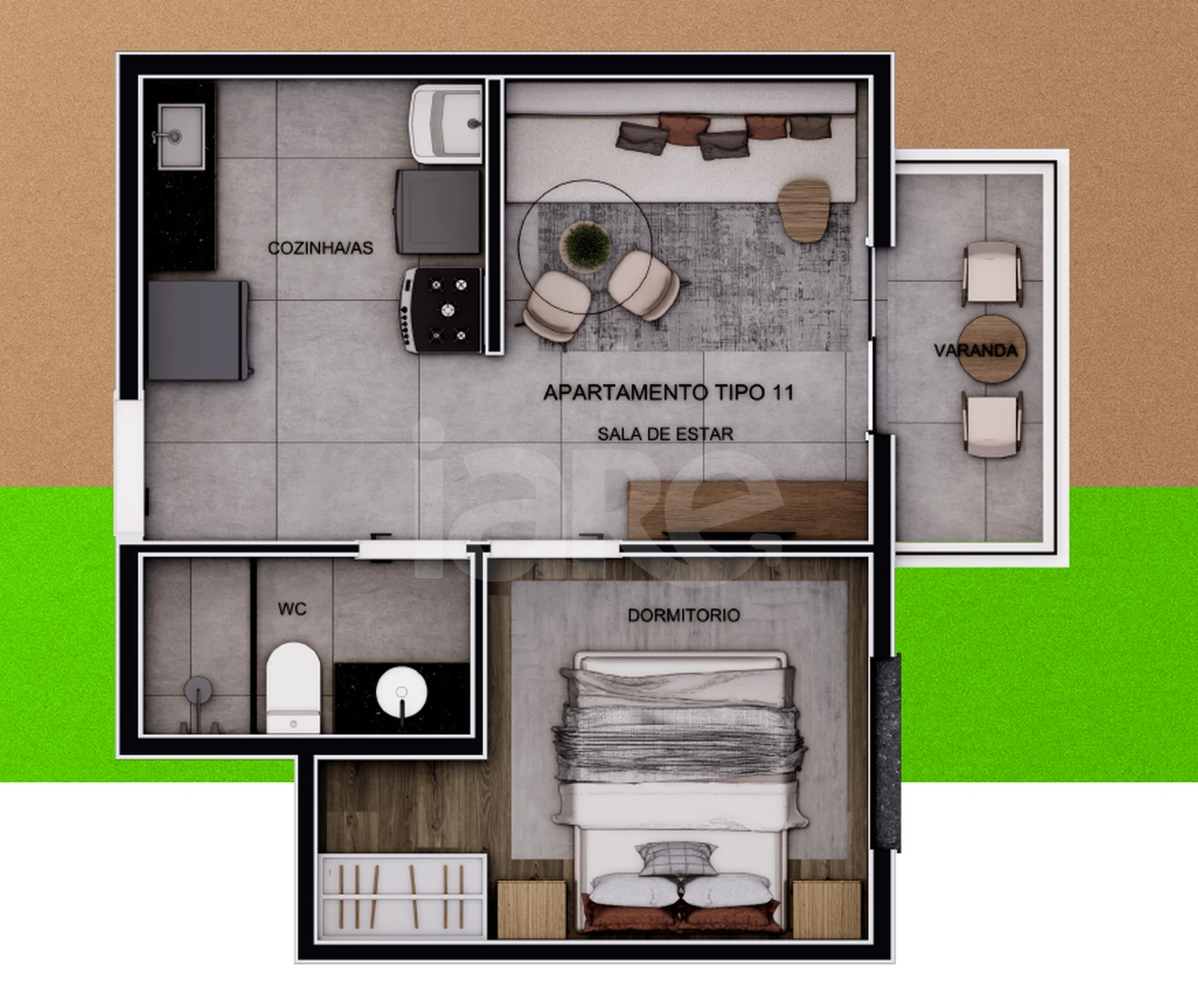 Planta — Apartamento 28,73 m²