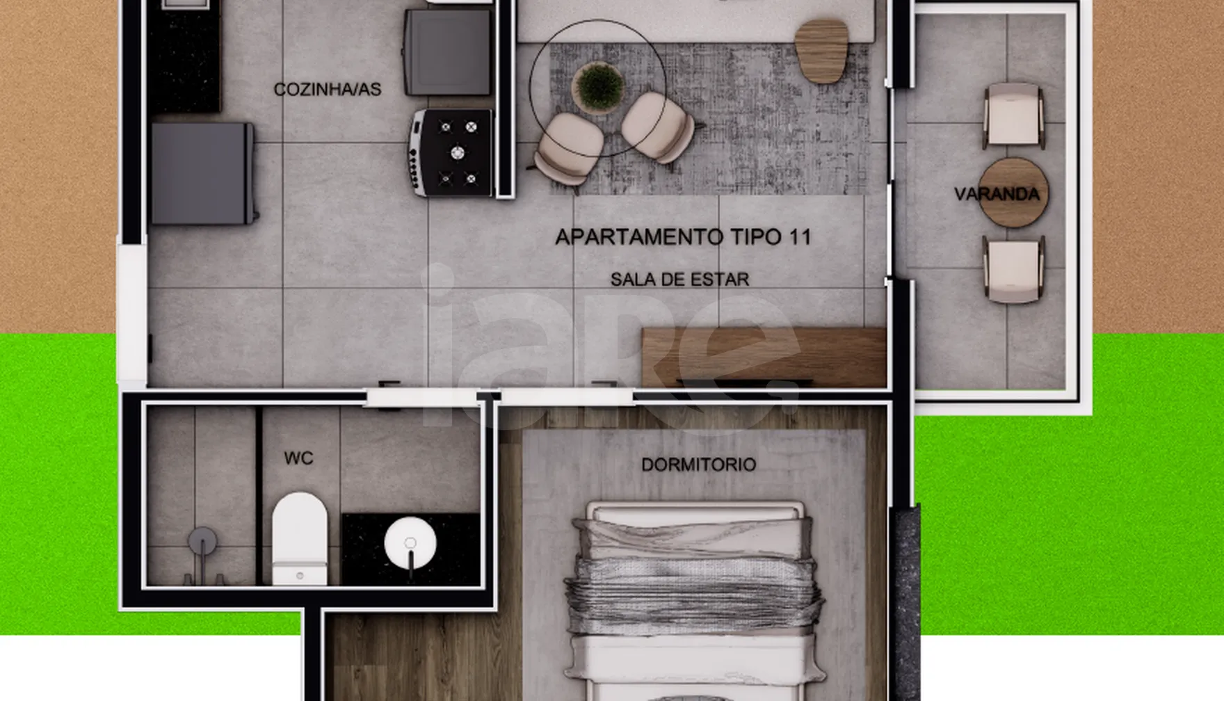Planta — Apartamento 28,73 m²