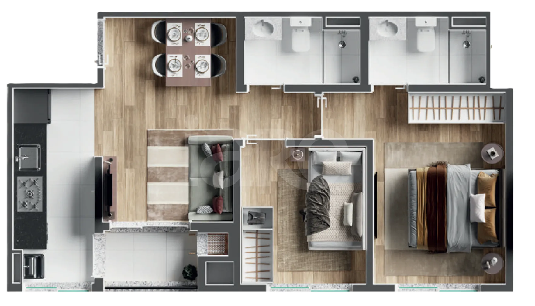 Planta — Apartamento 46,61 m²