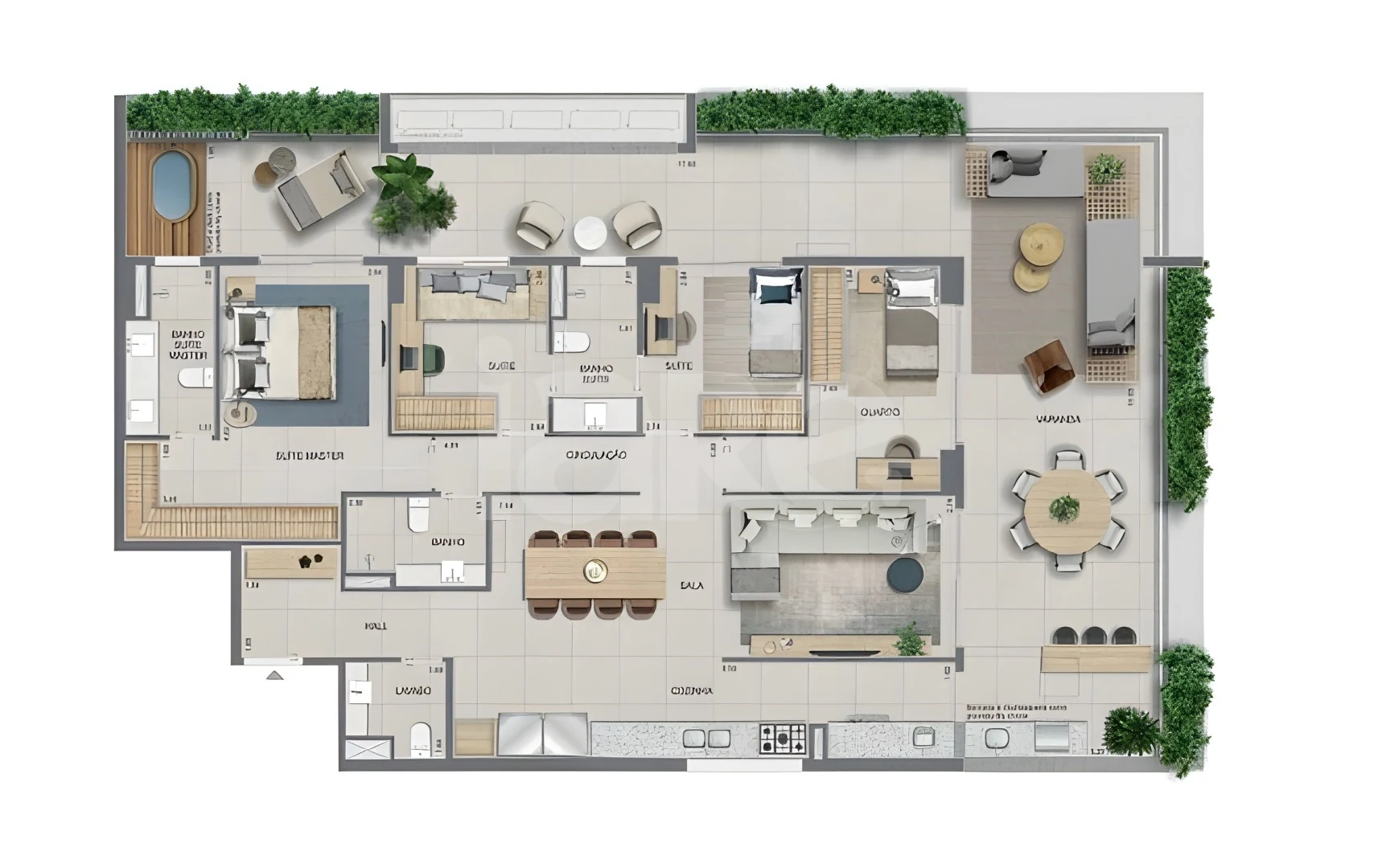 Planta — Apartamento 208,18 m²