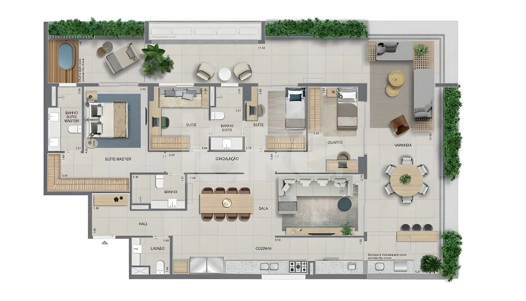 Planta — Apartamento 208,18 m²