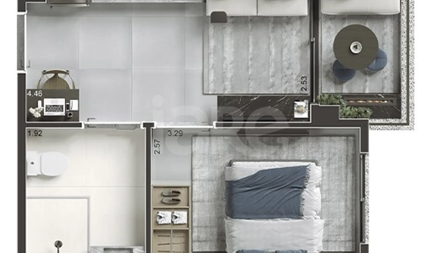 Planta — Apartamento 28,67 m²