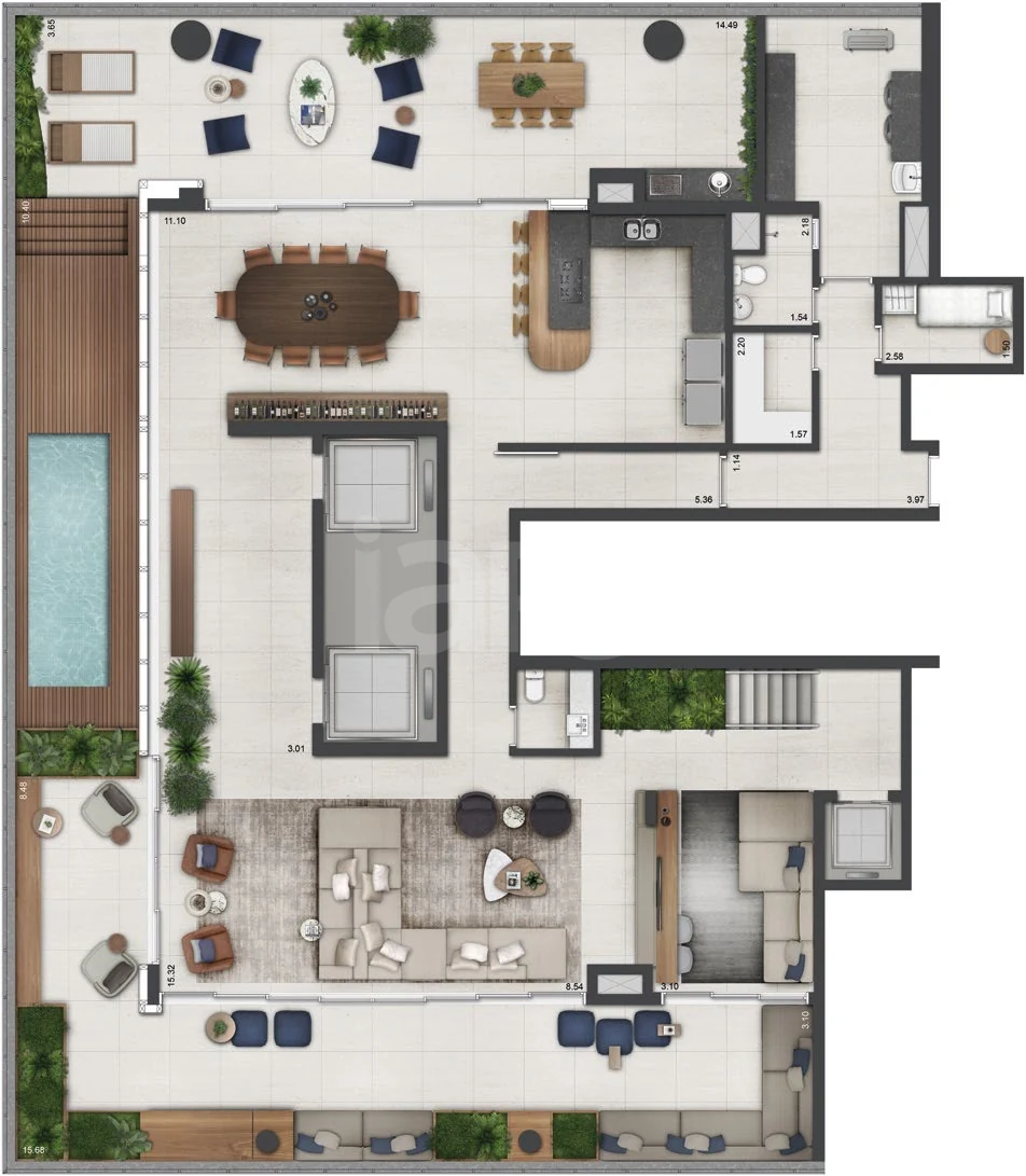 Planta — Cobertura Duplex 585 m²