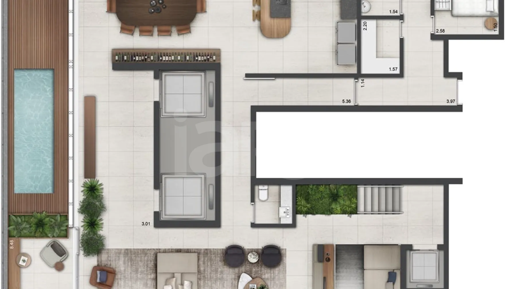 Planta — Cobertura Duplex 585 m²