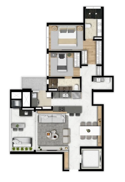Planta — Apartamento 127 m²