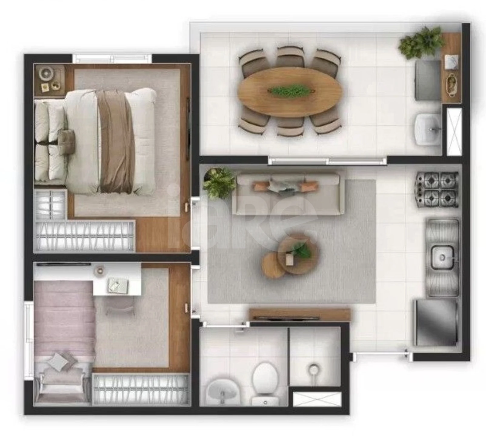 Planta — Apartamento 37 m²