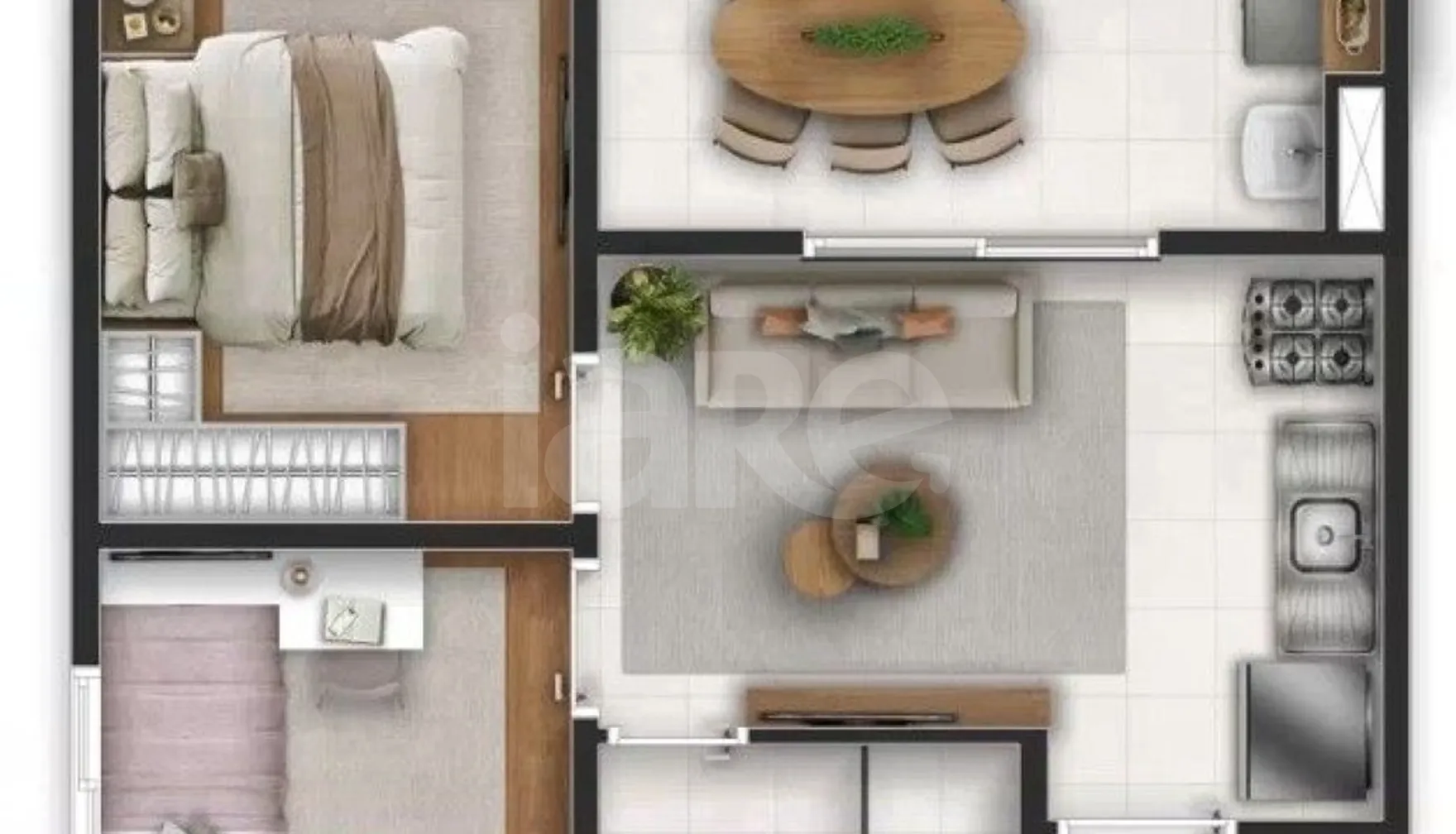 Planta — Apartamento 37 m²