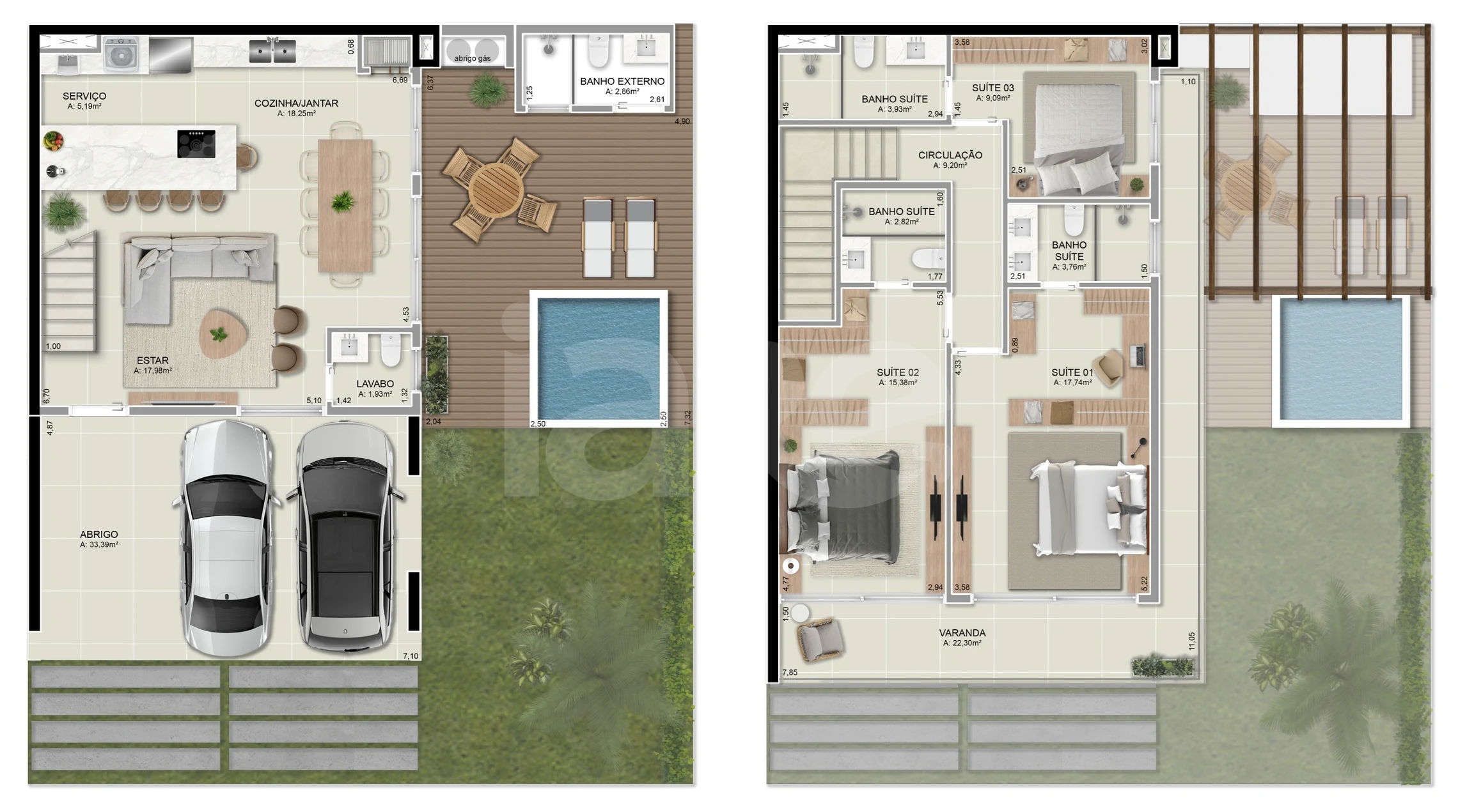 Planta — Casa em Condomínio 183,3 m²