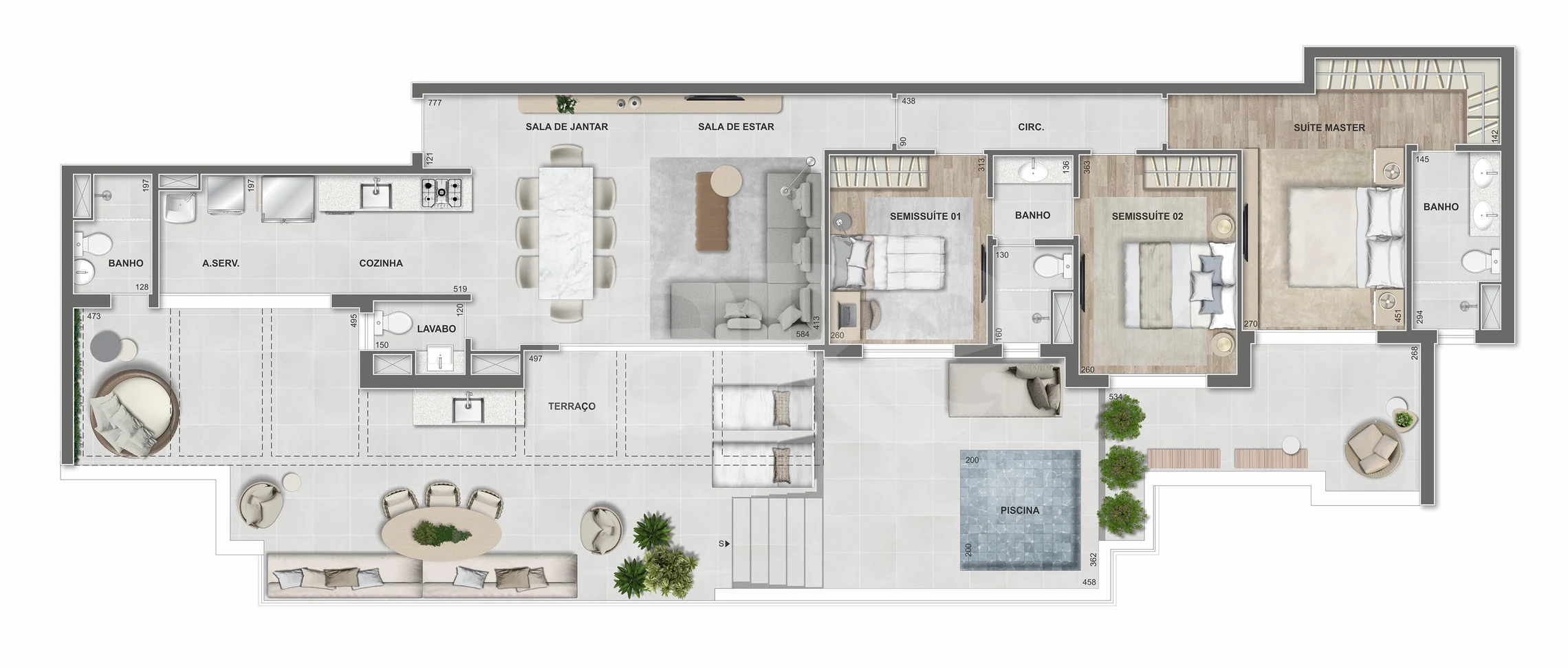 Planta — Cobertura Horizontal 181,78 m²