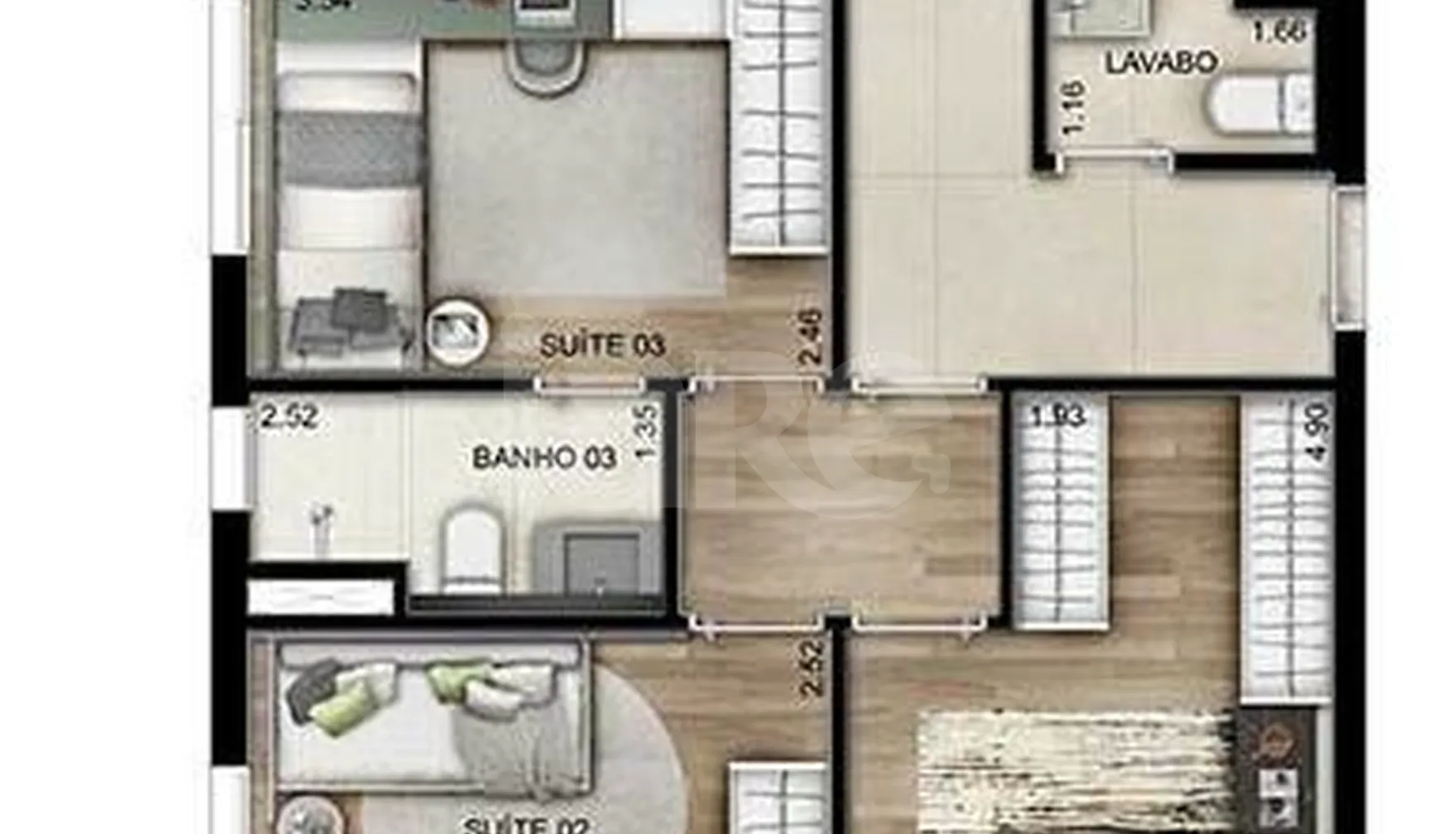 Planta — Apartamento 105,45 m²