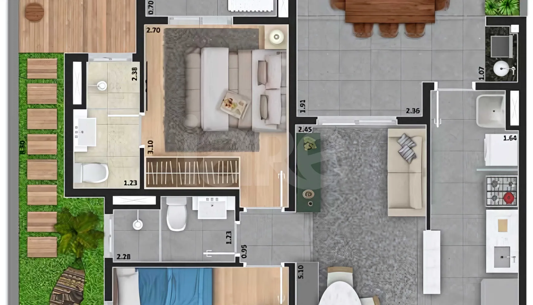 Planta — Garden 87,36 m²