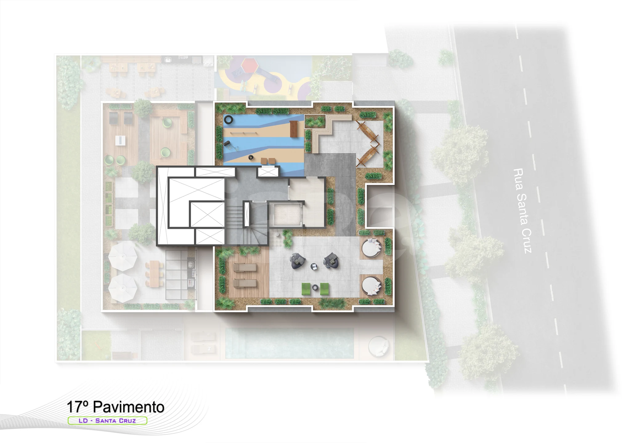 Planta — Pvto Comum - 17º Pavimento