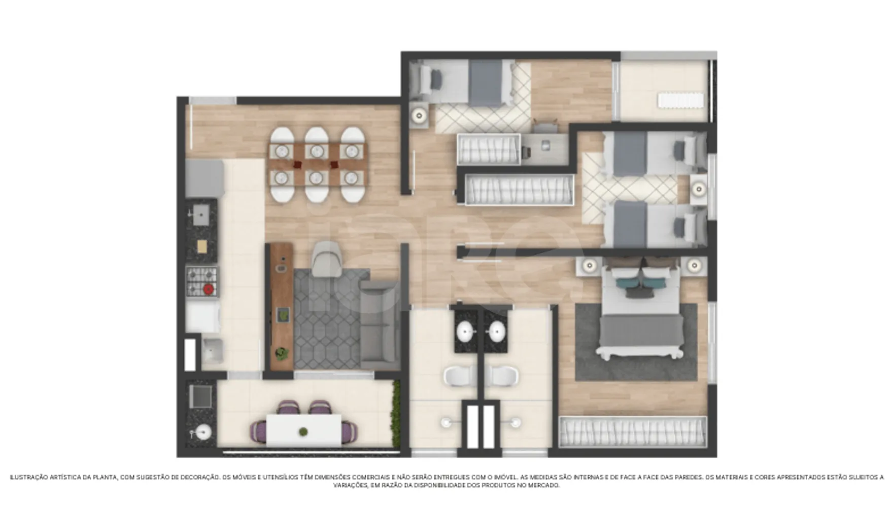 Planta — Apartamento 71,67 m²