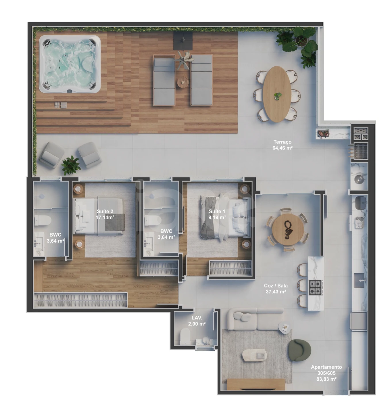 Planta — Garden 152,7 m²