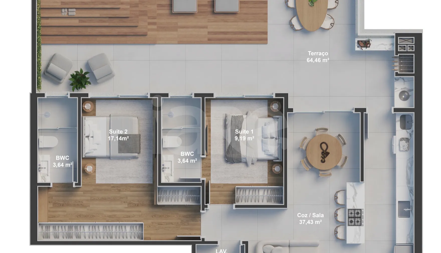 Planta — Garden 152,7 m²