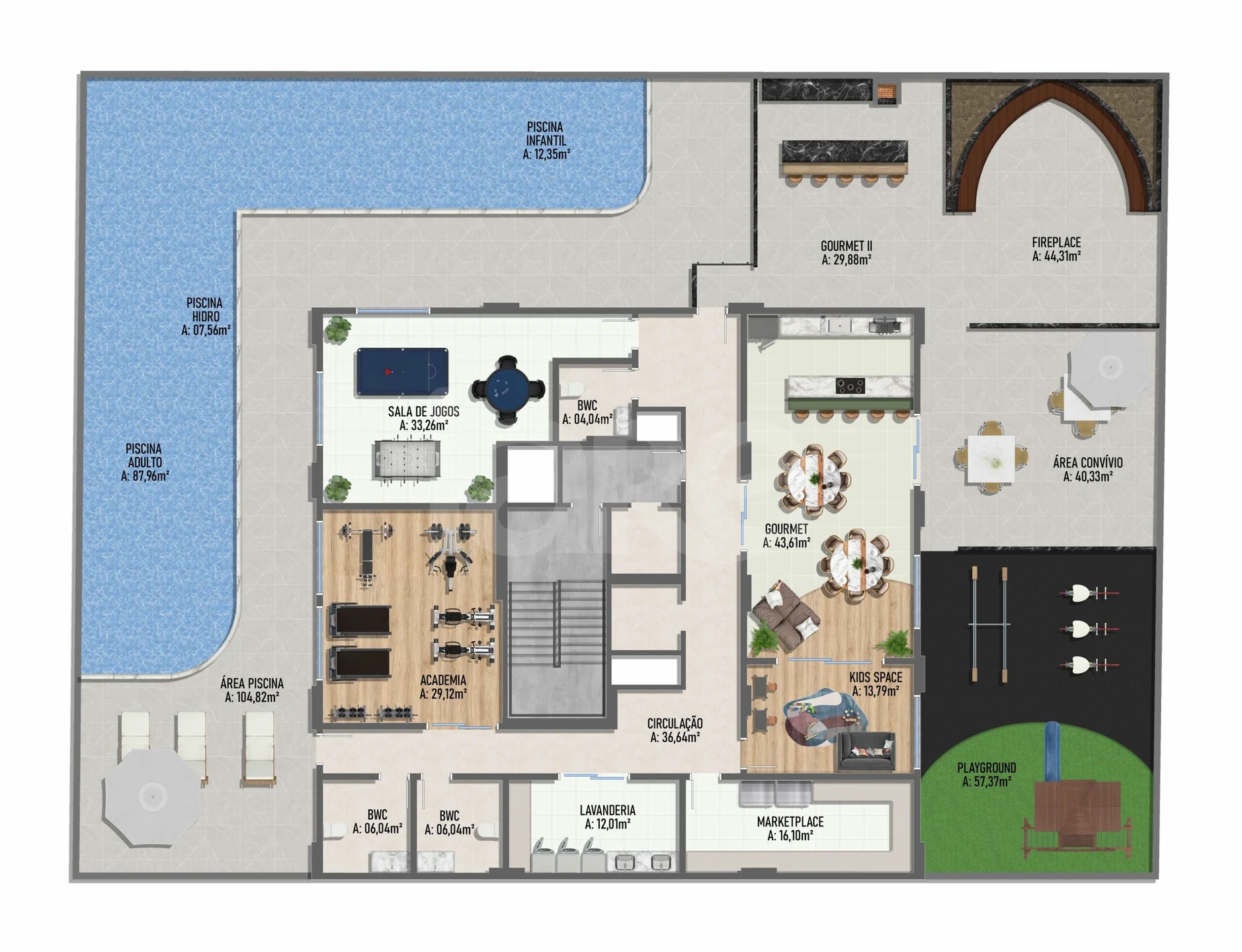 Planta — Pavimento lazer