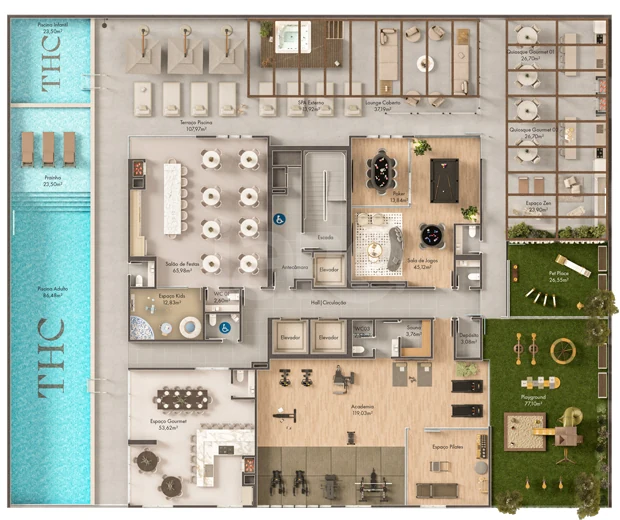 Planta — Pavimento lazer
