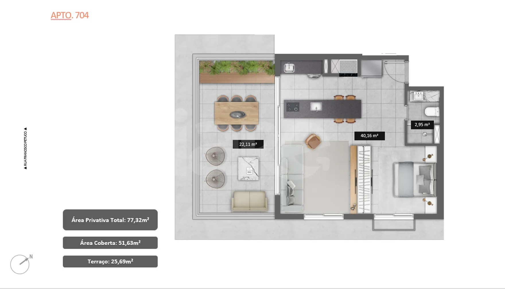 Planta — Garden 77,32 m²