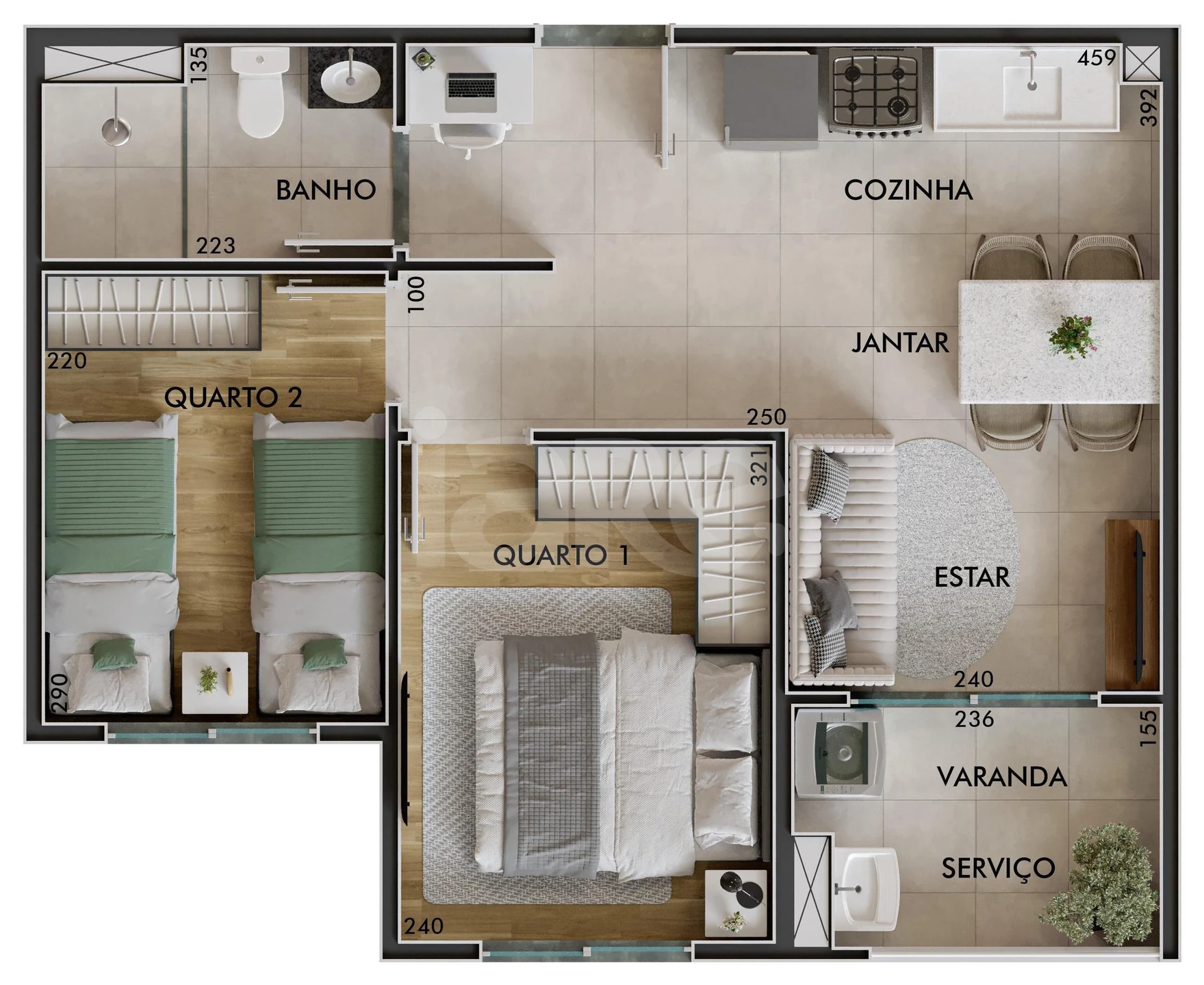 Planta — Apartamento 41,17 m²