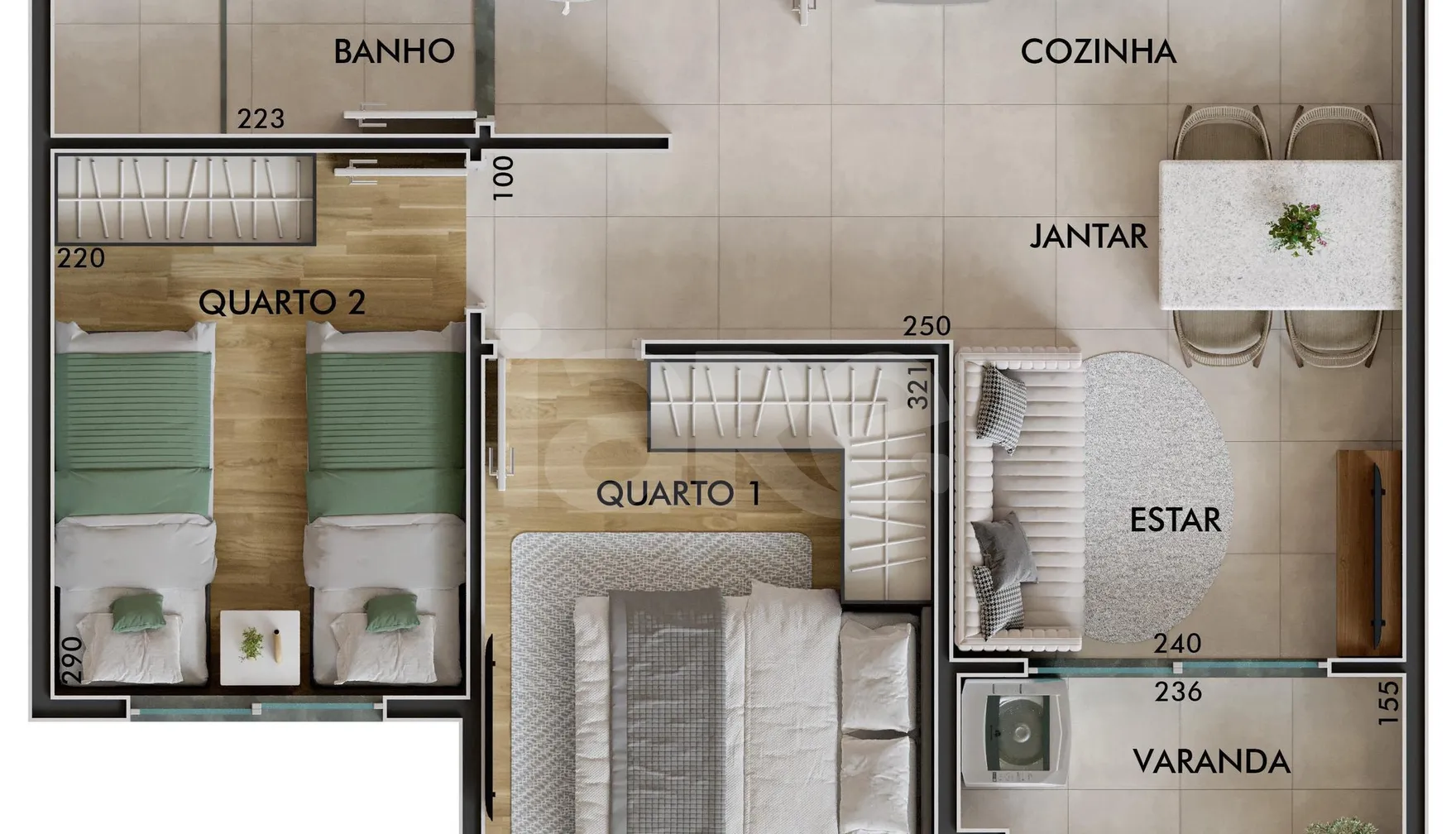 Planta — Apartamento 41,17 m²