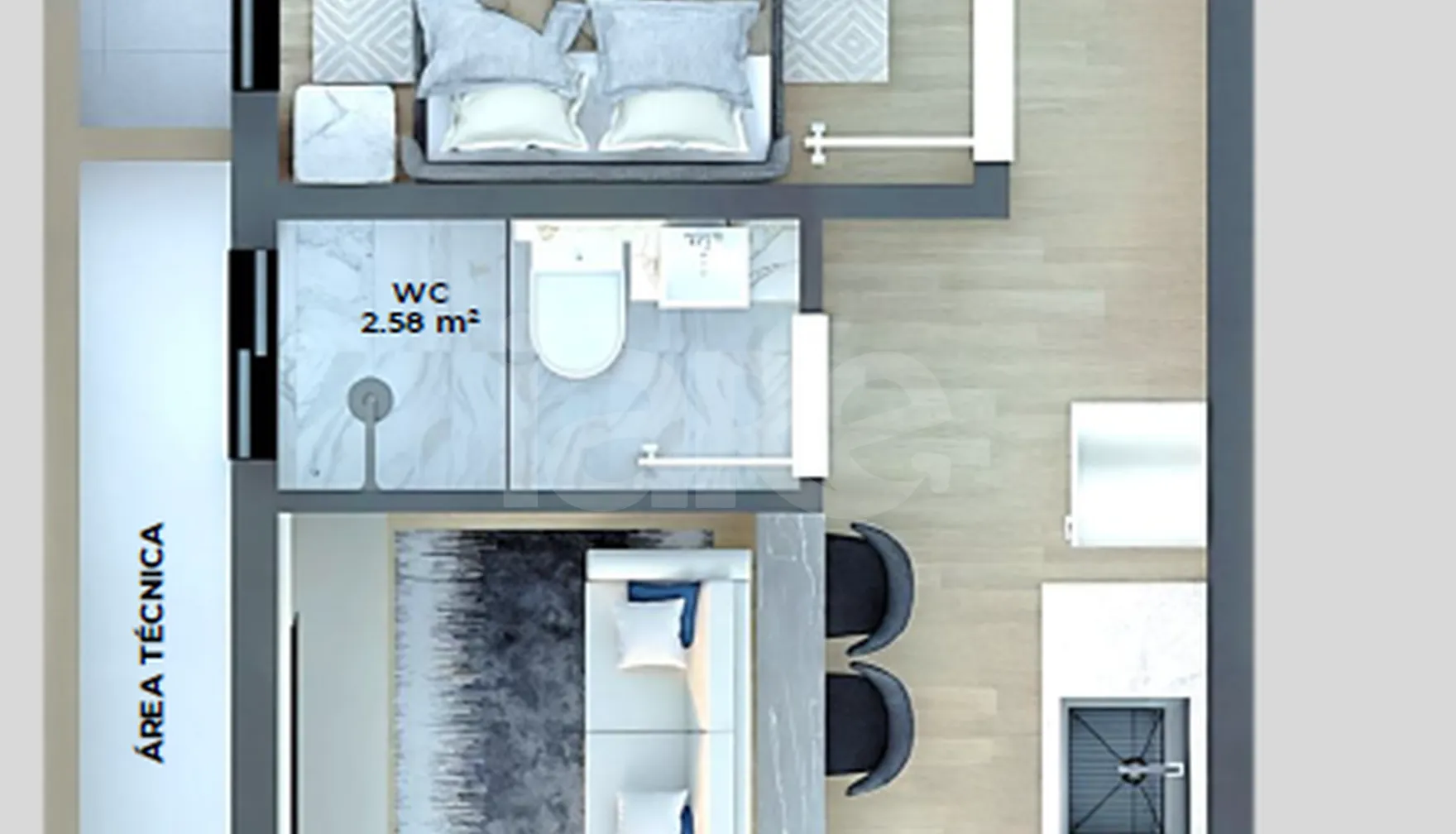 Planta — Apartamento 41,6 m²
