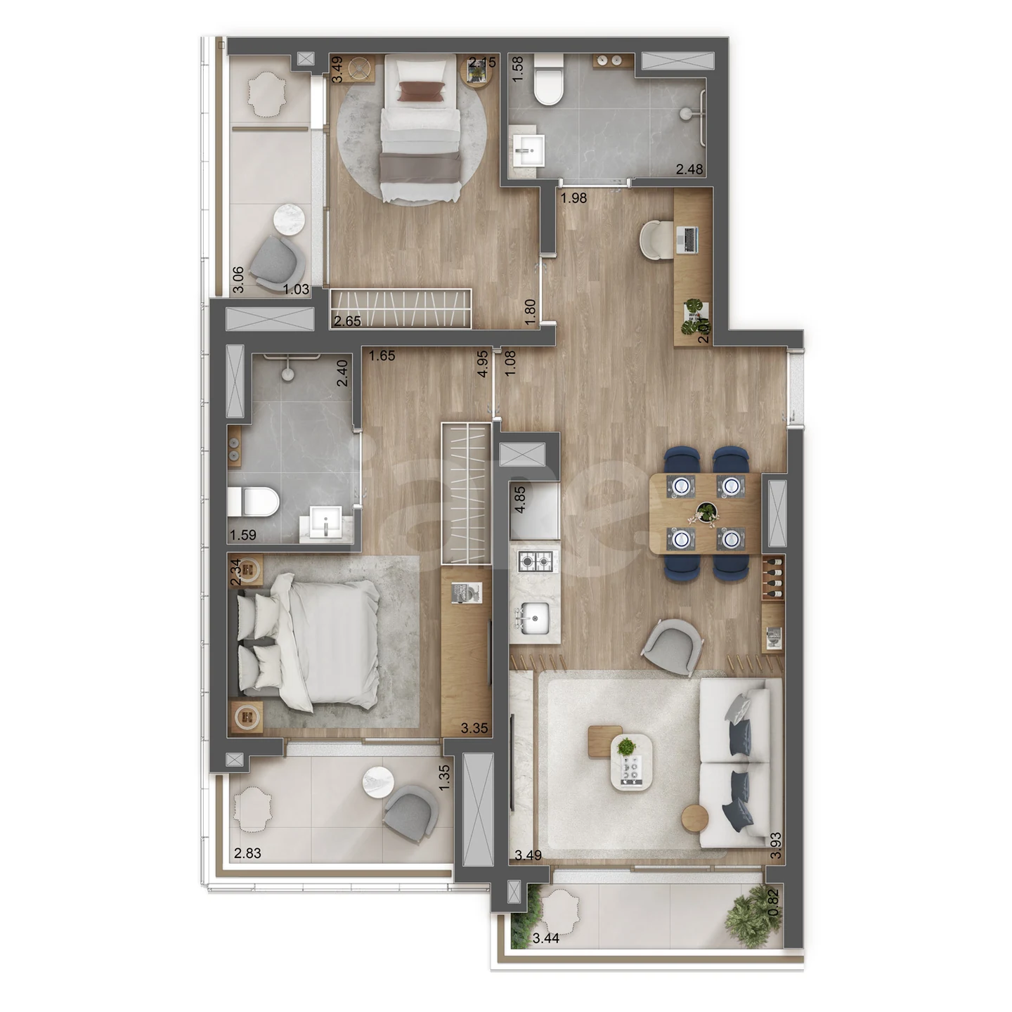 Planta — Garden 93,25 m²