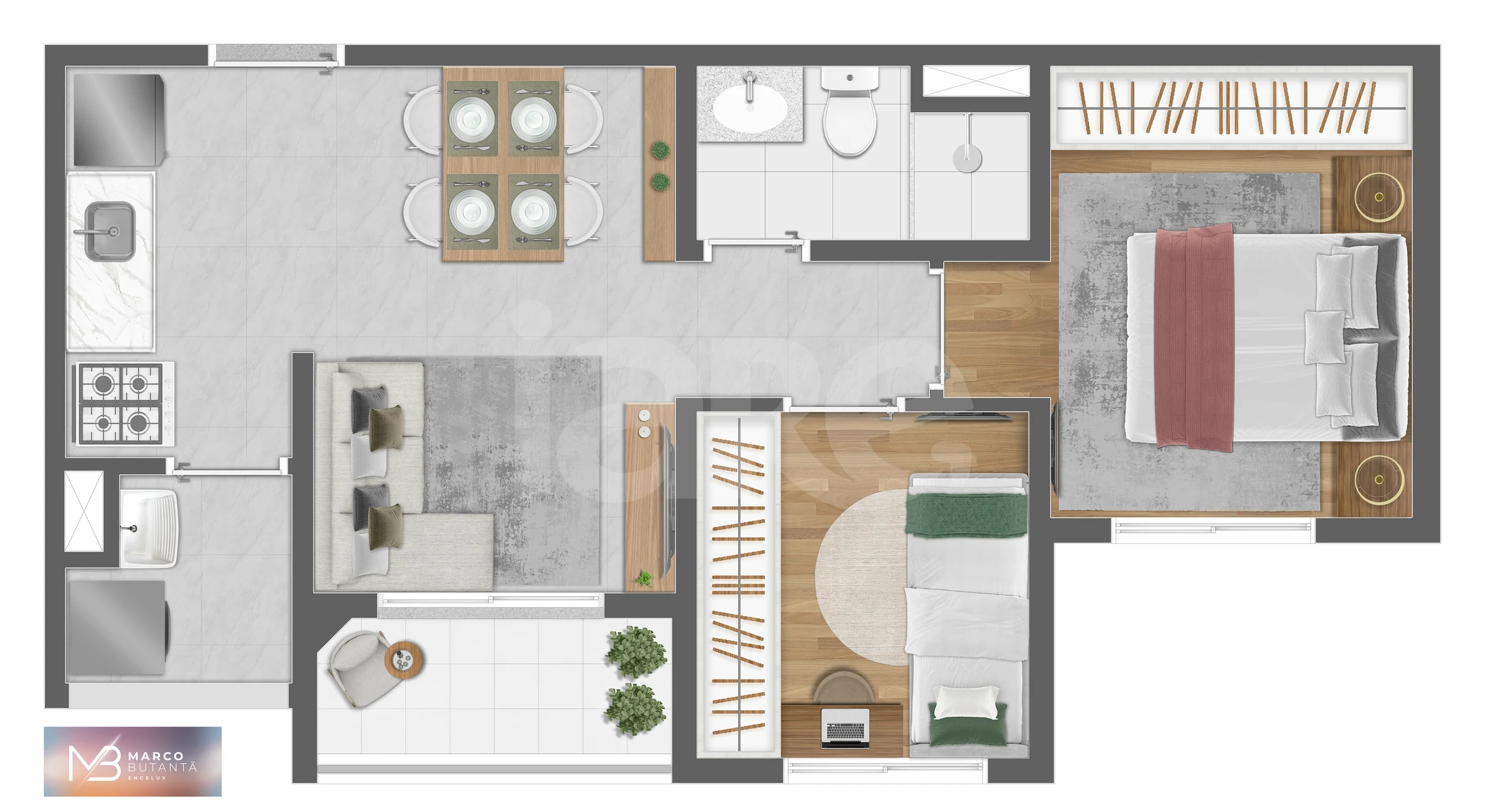 Planta — Apartamento 39,73 m²