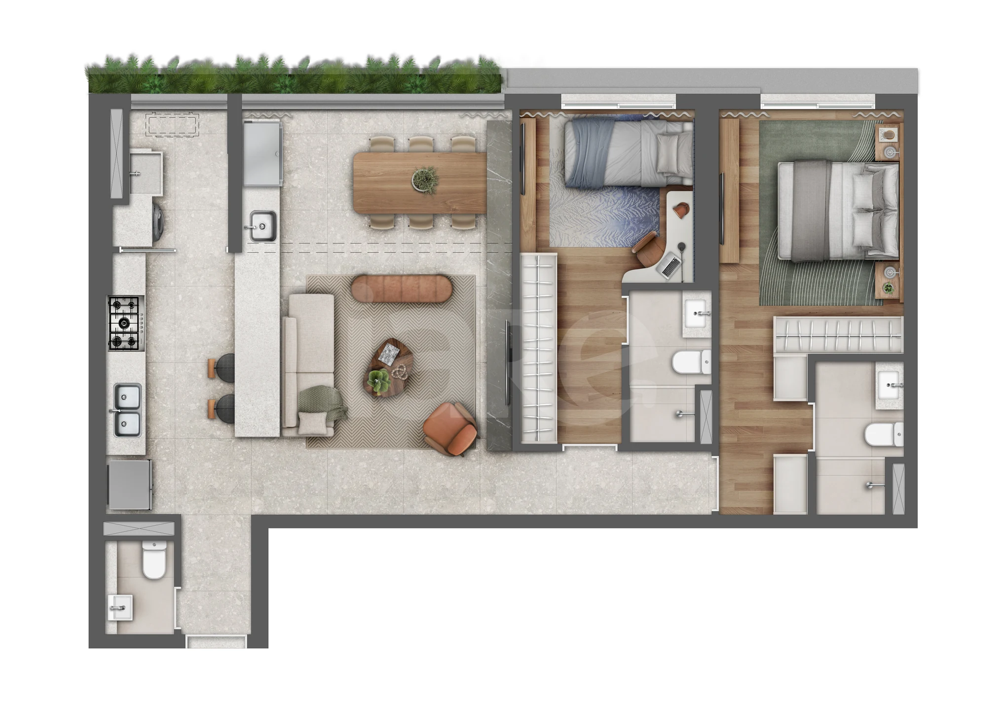 Planta — Apartamento 93,75 m²