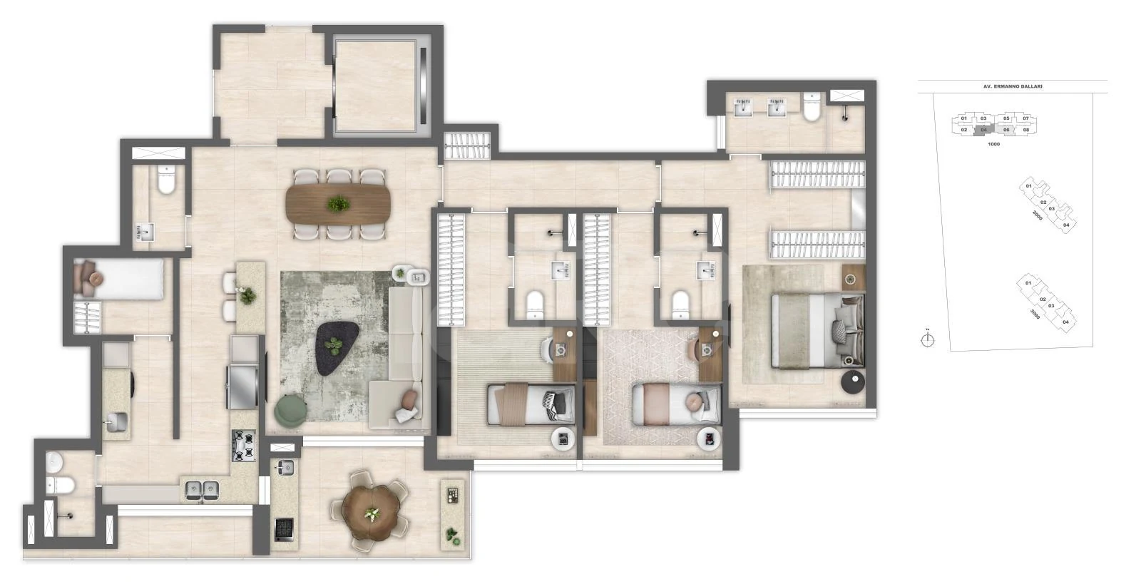Planta — Apartamento 136,9 m²