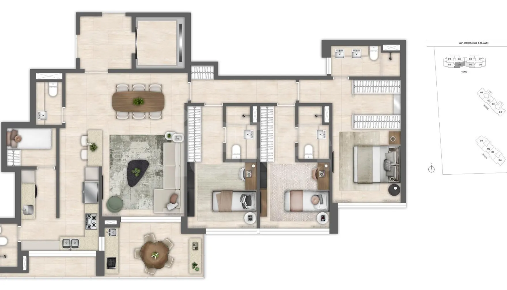 Planta — Apartamento 136,9 m²