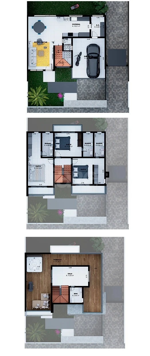 Planta — Casa em Condomínio 208,28 m²