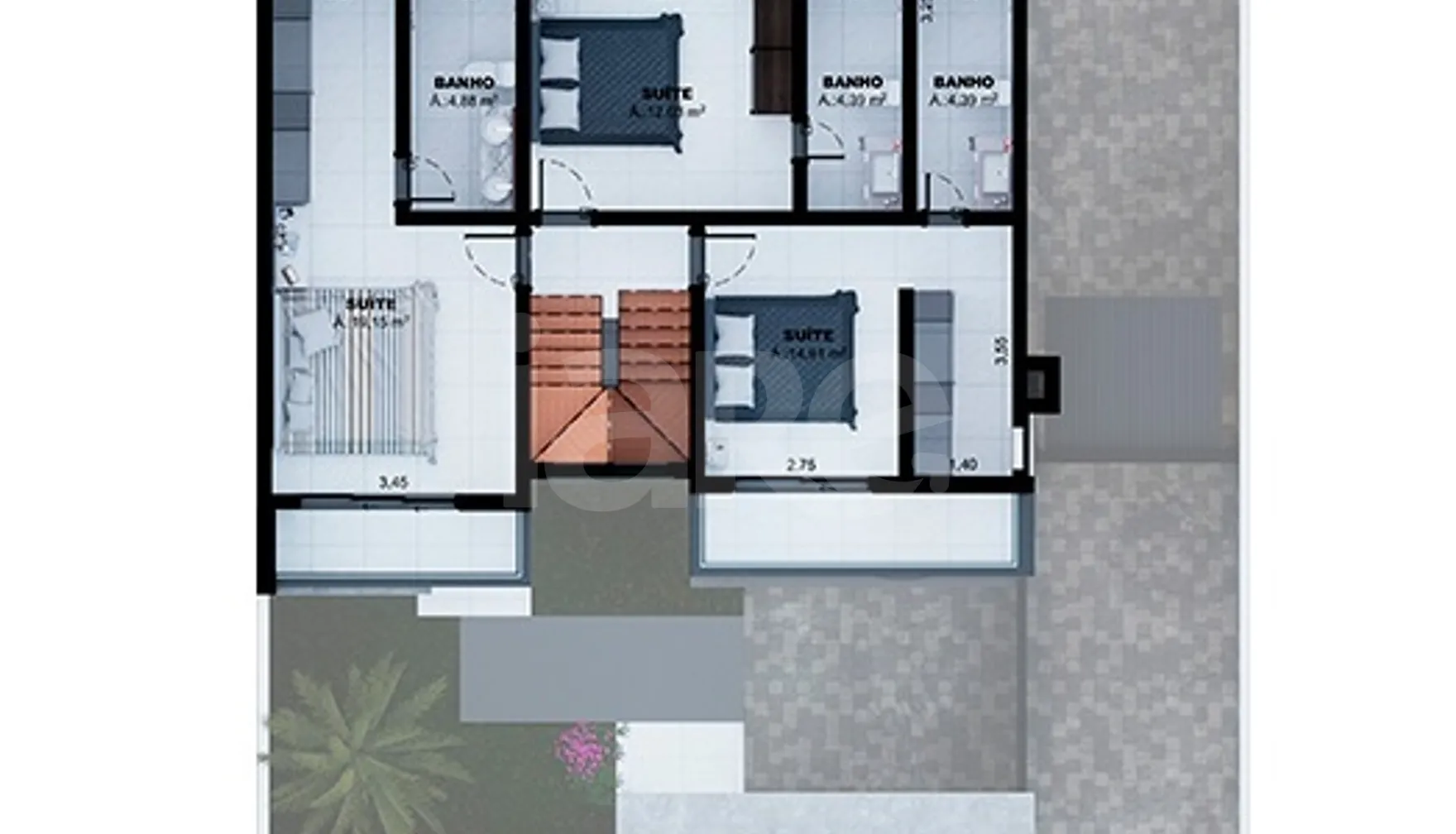 Planta — Casa em Condomínio 208,28 m²