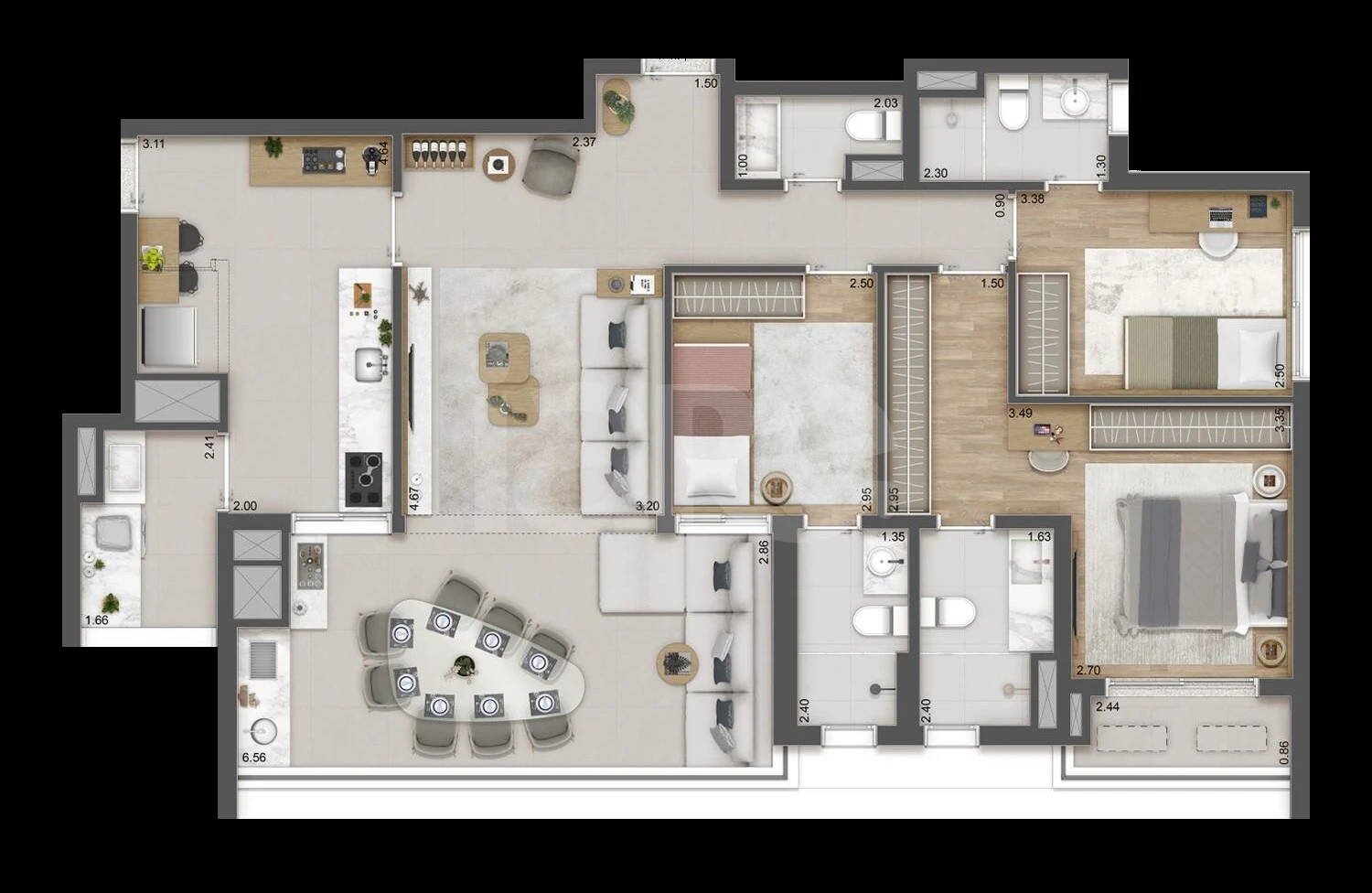 Planta — Apartamento 119,5 m²